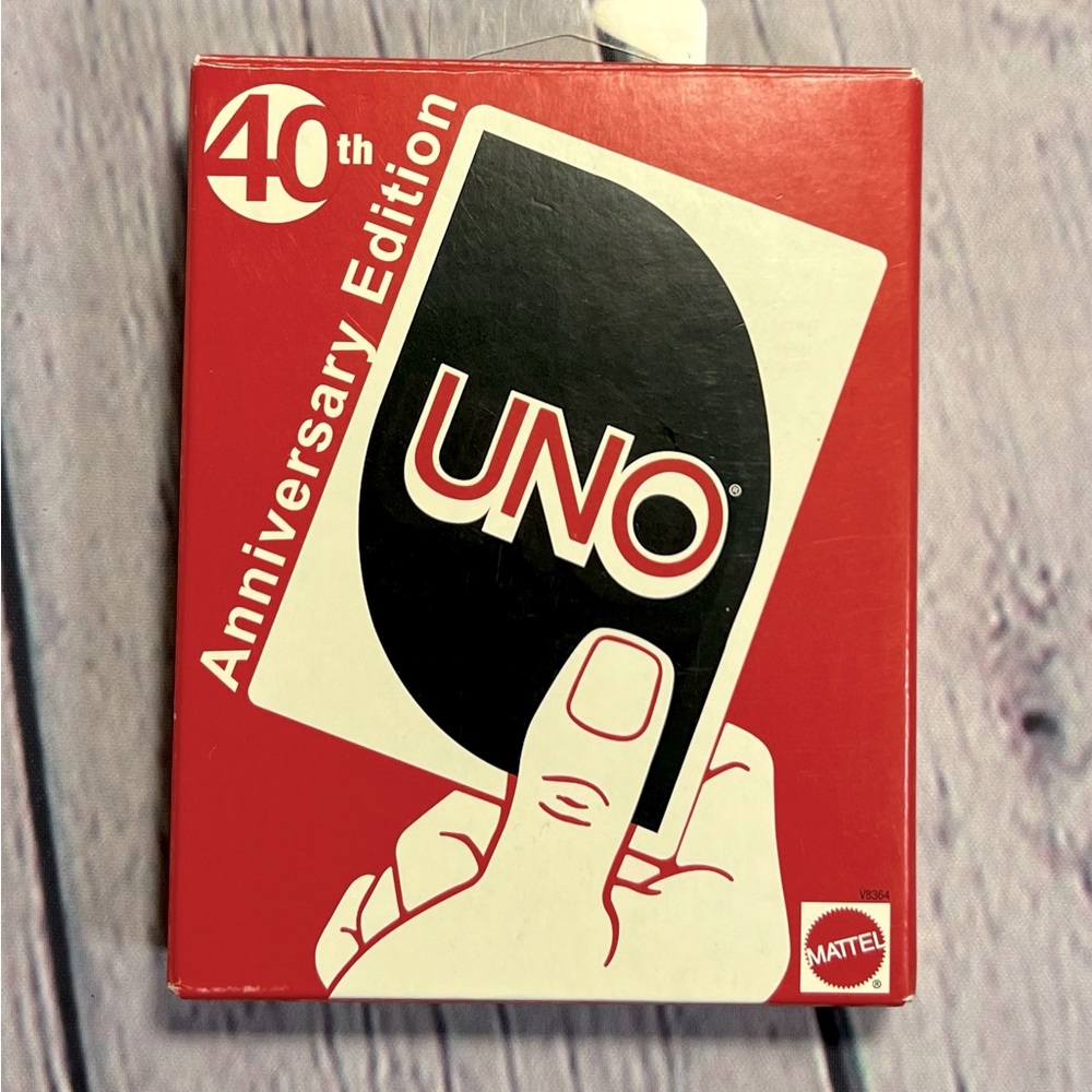 NEW UNO 40th Anniversery Edition Card Game. Open Box but never Used.
